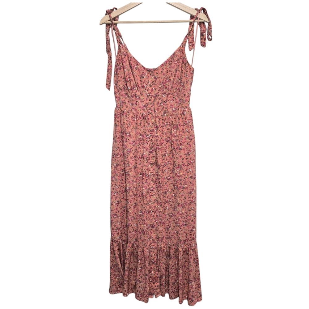 J Crew Button-front midi dress with ruffle hem in soft rayon